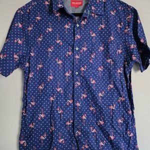 Flamingo Print Casual Men's Shirt